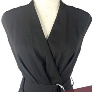 Black sleeveless short romper